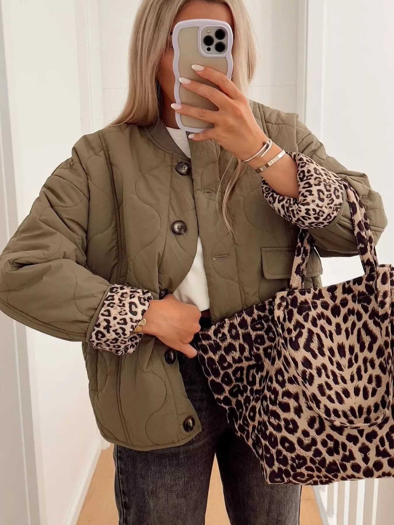 Quilted Button-Down Lightweight Jacket
